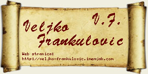 Veljko Frankulović vizit kartica